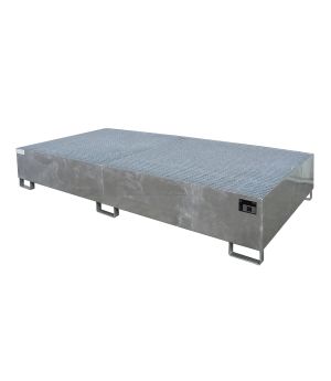 Auffangwanne 1000 l, 2650×1300×435 mm, Stahl feuerverzinkt, 