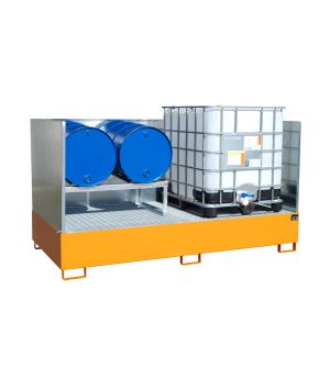 Auffangwanne 1000 l, 2670×1300×1440 mm, Stahl lackiert, mit 