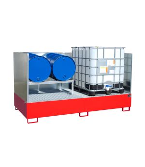 Auffangwanne 1000 l, 2670×1300×1440 mm, Stahl lackiert, mit 