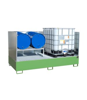Auffangwanne 1000 l, 2670×1300×1440 mm, Stahl lackiert, mit 