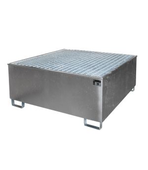 Auffangwanne 1000 l, 1475×1475×630 mm, Stahl feuerverzinkt, 