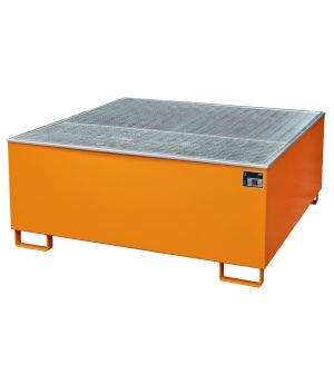 Auffangwanne 1000 l, 1475×1475×630 mm, Stahl lackiert, mit G