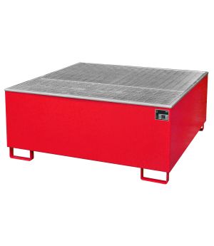 Auffangwanne 1000 l, 1475×1475×630 mm, Stahl lackiert, mit G