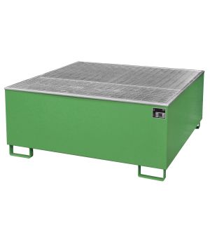 Auffangwanne 1000 l, 1475×1475×630 mm, Stahl lackiert, mit G