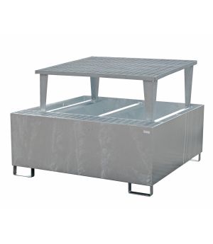 Auffangwanne 1000 l, 1460×1460×1090 mm, Stahl feuerverzinkt,