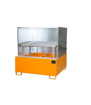 Auffangwanne 1000 l, 1480×1460×1630 mm, Stahl lackiert, mit 