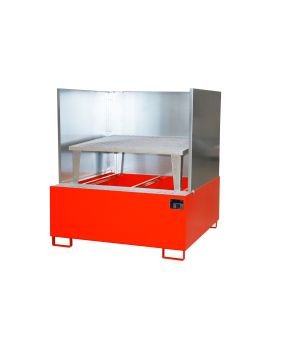 Auffangwanne 1000 l, 1480×1460×1630 mm, Stahl lackiert, mit 