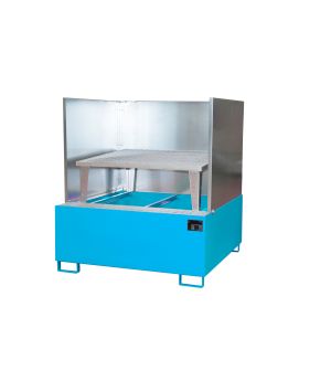 Auffangwanne 1000 l, 1480×1460×1630 mm, Stahl lackiert, mit 
