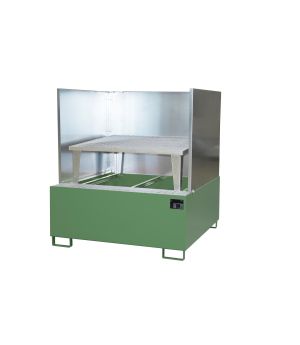 Auffangwanne 1000 l, 1480×1460×1630 mm, Stahl lackiert, mit 