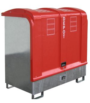 Gefahrstoffdepot 220 l Auffangvolumen, 1460×830×1460 mm, für