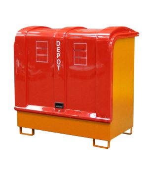 Gefahrstoffdepot 220 l Auffangvolumen, 1460×830×1460 mm, für