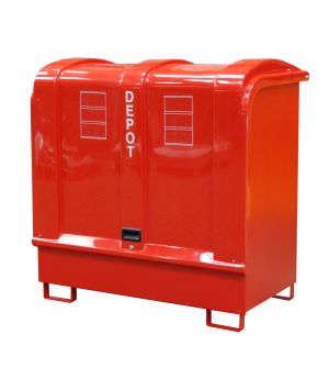 Gefahrstoffdepot 220 l Auffangvolumen, 1460×830×1460 mm, für