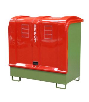 Gefahrstoffdepot 220 l Auffangvolumen, 1460×830×1460 mm, für