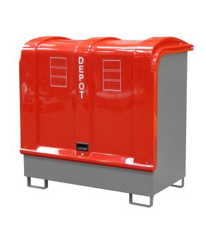 Gefahrstoffdepot 220 l Auffangvolumen, 1460×830×1460 mm, für