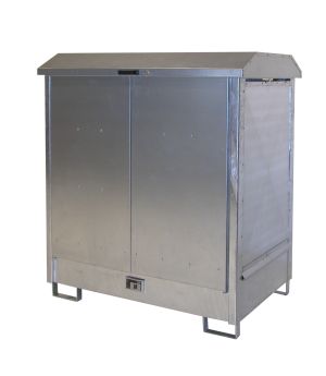 Auffangwanne 210 l, 1440×1015×1610 mm, Stahl verzinkt, mit G
