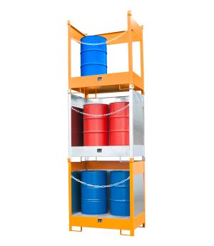 Fass-Stapelpalette FSP-2 G, für 2 Fässer (200 l), 1400×910×1