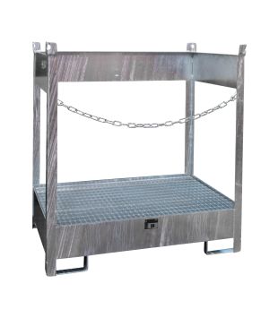 Fass-Stapelpalette FSP-2, für 2 Fässer (200 l), 1400×910×149