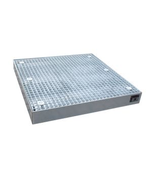 Bodenschutzwanne 80 l, 1000×1000×123 mm, Stahl verzinkt, mit