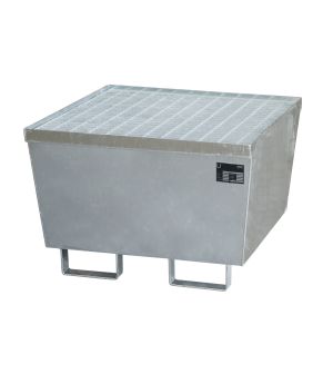 Auffangwanne 215 l, 800×800×545 mm, Stahl feuerverzinkt, mit