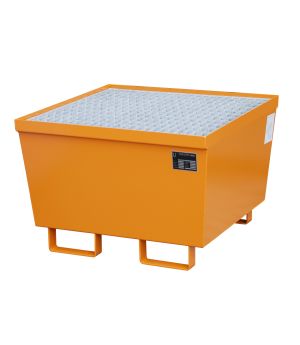 Auffangwanne 215 l, 800×800×545 mm, Stahl lackiert, mit Gitt