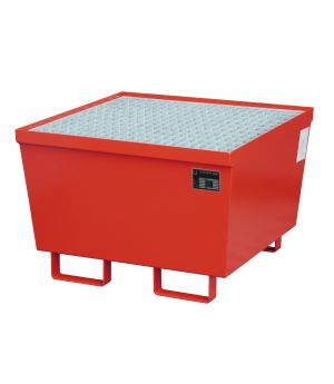 Auffangwanne 215 l, 800×800×545 mm, Stahl lackiert, mit Gitt
