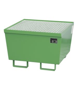 Auffangwanne 215 l, 800×800×545 mm, Stahl lackiert, mit Gitt