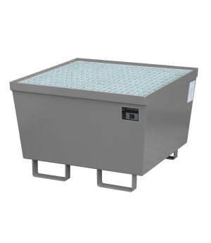 Auffangwanne 215 l, 800×800×545 mm, Stahl lackiert, mit Gitt