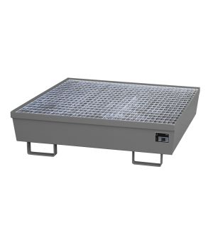 Auffangwanne 245 l, 1200×1200×335 mm, Stahl lackiert, mit Gi