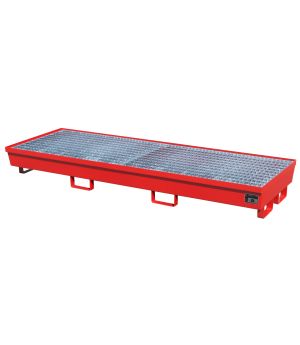 Auffangwanne 233 l, 2400×800×285 mm, Stahl lackiert, mit Git