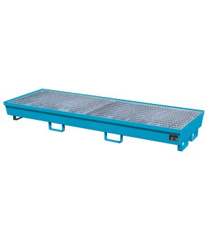 Auffangwanne 233 l, 2400×800×285 mm, Stahl lackiert, mit Git