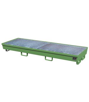 Auffangwanne 233 l, 2400×800×285 mm, Stahl lackiert, mit Git