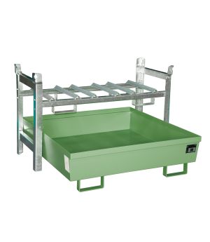 Auffangwanne 280 l, 1200×1200×335 mm, Stahl lackiert, RAL 60