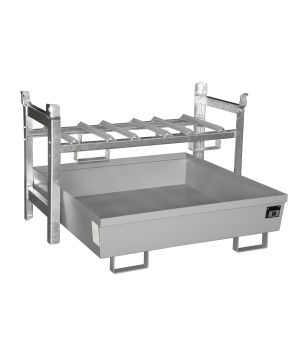Auffangwanne 280 l, 1200×1200×335 mm, Stahl lackiert, RAL 70