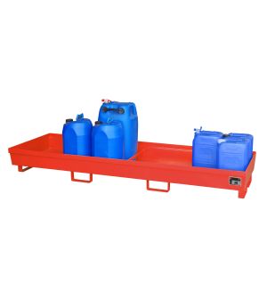 Auffangwanne 280 l, 2400×800×285 mm, Stahl lackiert, RAL 300