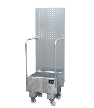 Auffangwanne 60 l, 590×570×1775 mm, Stahl feuerverzinkt, mit