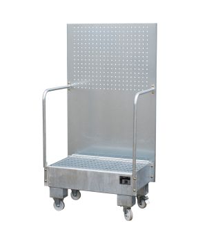 Auffangwanne 60 l, 890×570×1685 mm, Stahl feuerverzinkt, mit