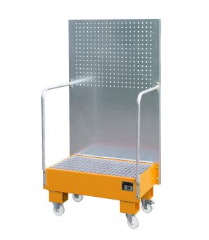 Auffangwanne 60 l, 890×570×1685 mm, Stahl lackiert, mit Gitt