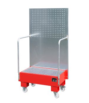 Auffangwanne 60 l, 890×570×1685 mm, Stahl lackiert, mit Gitt