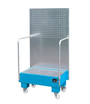 Auffangwanne 60 l, 890×570×1685 mm, Stahl lackiert, mit Gitt