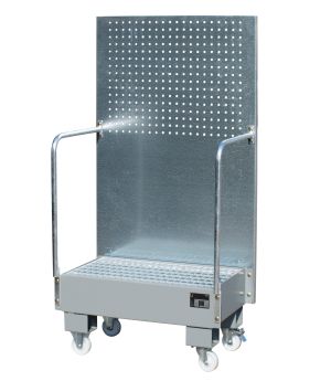 Auffangwanne 60 l, 890×570×1685 mm, Stahl lackiert, mit Gitt