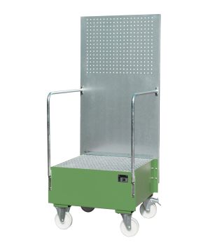 Auffangwanne 203 l, 890×870×2110 mm, Stahl lackiert, mit Git