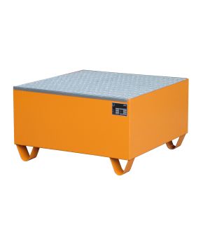 Auffangwanne 203 l, 800×800×460 mm, Stahl lackiert, mit Gitt