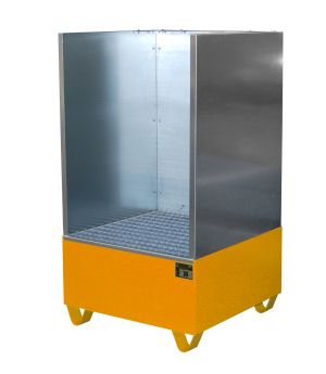 Auffangwanne 203 l, 820×810×1460 mm, Stahl lackiert, mit Git