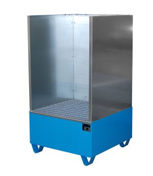 Auffangwanne 203 l, 820×810×1460 mm, Stahl lackiert, mit Git