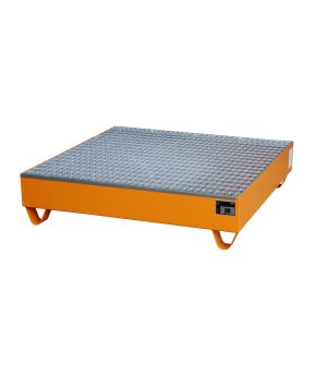 Auffangwanne 216 l, 1200×1200×285 mm, Stahl lackiert, mit Gi