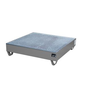 Auffangwanne 216 l, 1200×1200×285 mm, Stahl lackiert, mit Gi