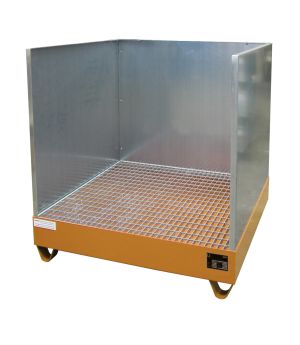 Auffangwanne 216 l, 1220×1210×1285 mm, Stahl lackiert, mit G