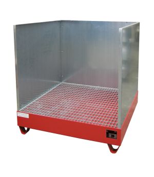 Auffangwanne 216 l, 1220×1210×1285 mm, Stahl lackiert, mit G