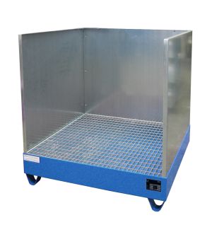 Auffangwanne 216 l, 1220×1210×1285 mm, Stahl lackiert, mit G