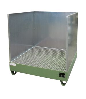Auffangwanne 216 l, 1220×1210×1285 mm, Stahl lackiert, mit G